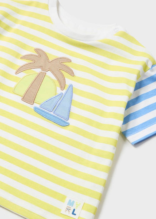 Baby Boy Yellow & Blue Striped Summer T-Shirt