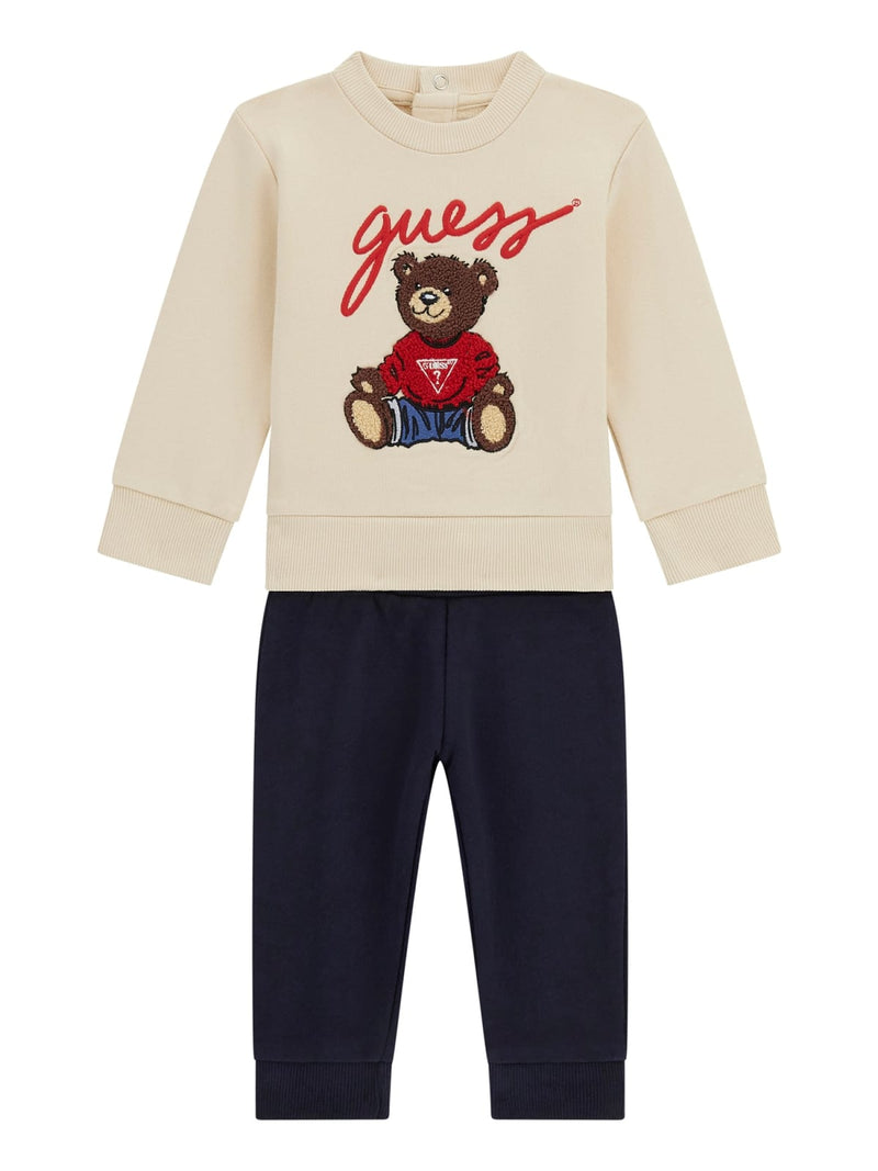 Baby Boys' Beige Bear Embroidered Set