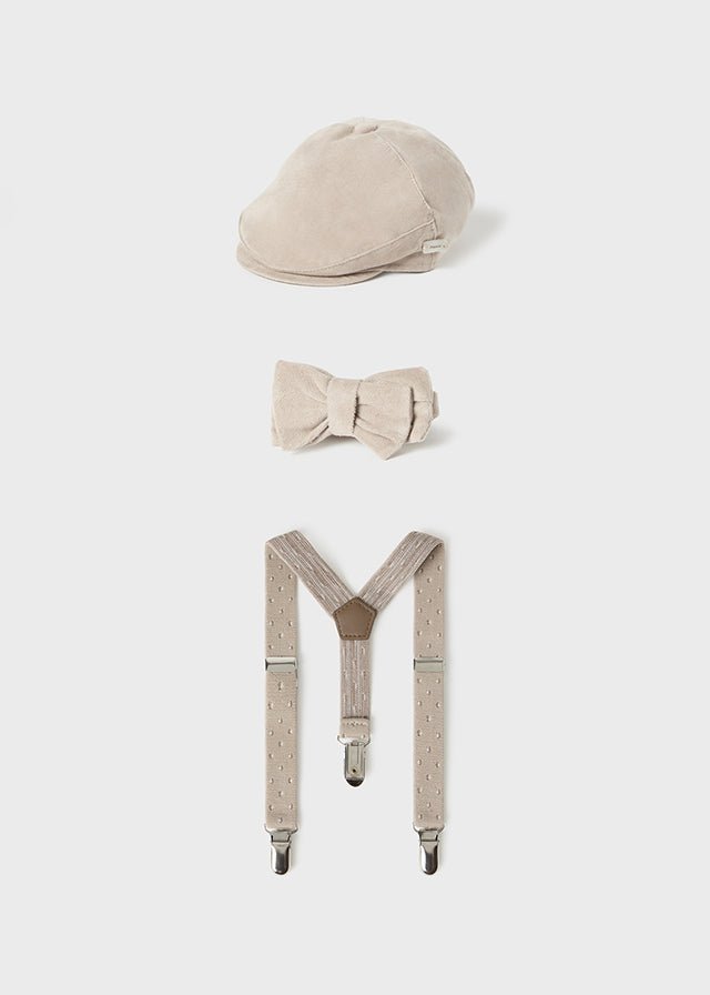 Baby Boys Beige Velvet Hat Set (Mayoral)