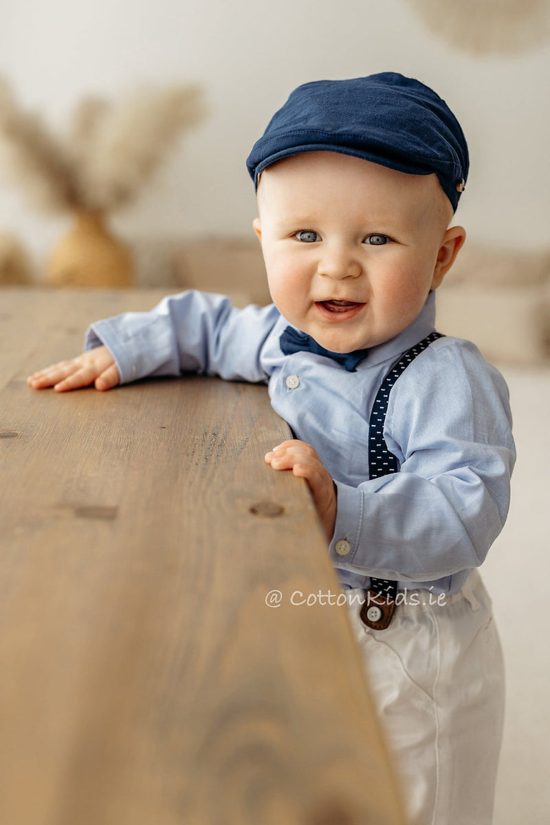 Baby Boys Blue Cotton & Linen Shirt (mayoral)