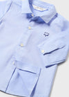 Baby Boys Blue Cotton & Linen Shirt (mayoral) - CottonKids.ie - 1-2 month - 18 month - 3 month