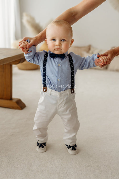 Baby Boys Blue Cotton & Linen Shirt (mayoral)