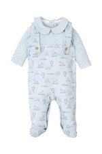 Baby Boys Blue Dungaree Style Babygrow (Babidu)