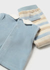 Baby Boys' Blue Elephant Velour Babygrow Set (Mayoral)