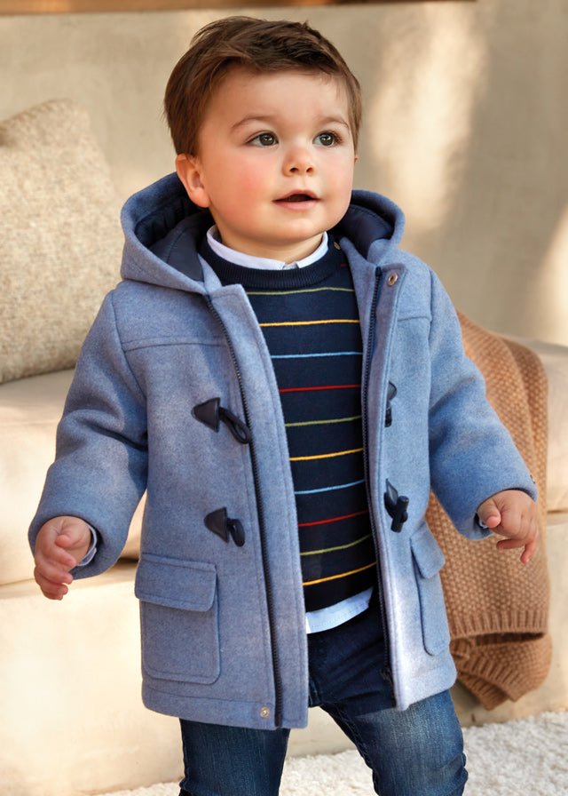 Baby Boys Blue Hooded Duffle Coat (Mayoral)