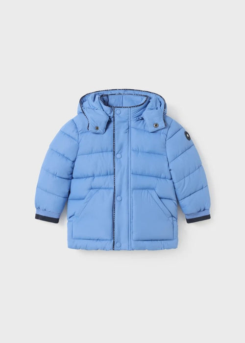 Baby Boys Blue Hooded Puffer Coat (mayoral)