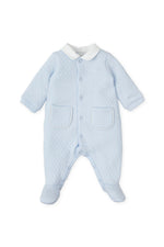 Baby Boys Blue Quilted Babygrow (Tutto Piccolo)