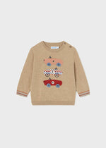 Baby Boys' Car Sweater - Beige Cotton Blend (mayoral)