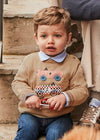 Baby Boys' Car Sweater - Beige Cotton Blend (mayoral)