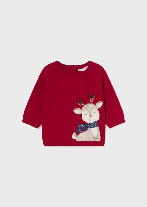 Baby Boys' Jacquard Jumper - Red Cotton Blend (mayoral)