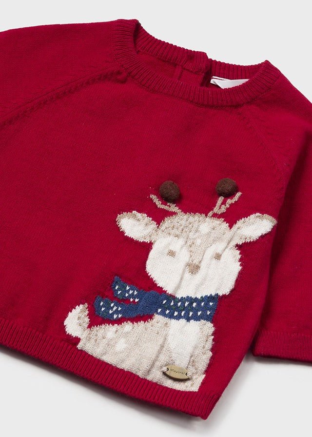 Baby Boys' Jacquard Jumper - Red Cotton Blend (mayoral)