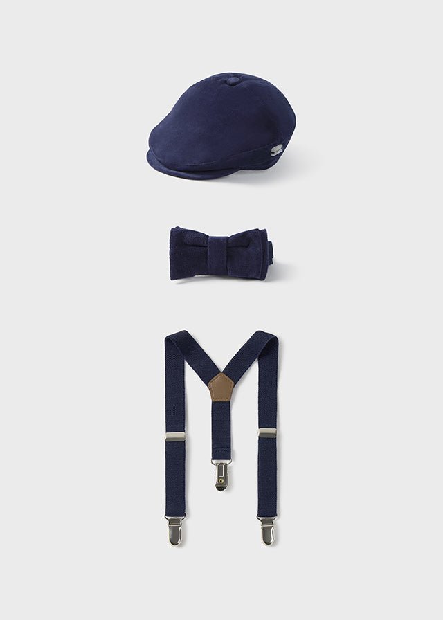 Baby Boys Navy Blue Velvet Hat Set (Mayoral)