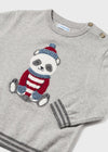 Baby Boys' Panda Sweater - Grey Cotton Blend (mayoral)