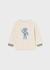 Baby Boys' Robot Sweater - Beige Cotton Blend (mayoral)