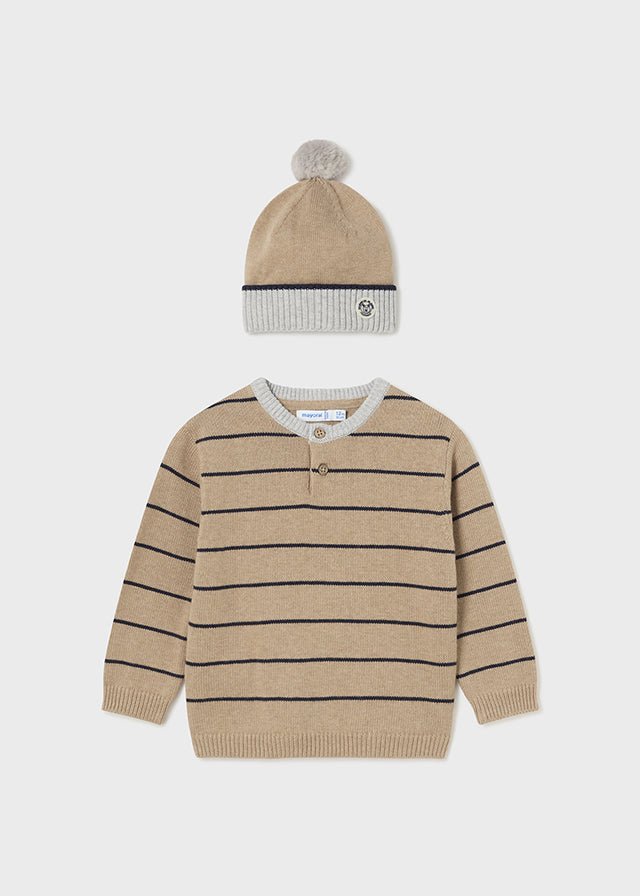 Baby Boys' Striped Jersey Sweater & Hat Set