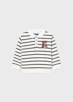 Baby Boys' Striped Polo Jumper - White and Black (mayoral)