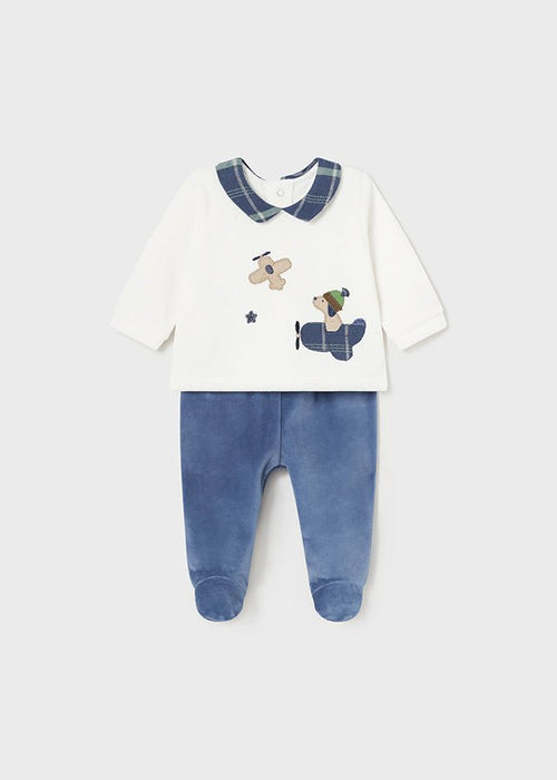 Baby Boys' Velour Babygrow Set (Mayoral)