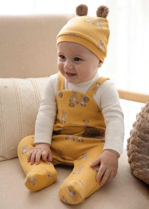 Baby Boys' Yellow Dungaree Style Babygrow & Hat Set (Mayoral)