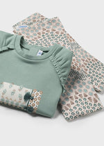 Baby Girl 2 - Piece Green Top & Patterned Leggings Set (Mayoral)