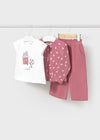 Baby Girl 3 - Piece Cotton Pant Set