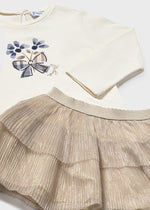 Baby Girl 3 - Piece Skirt Set with Cardigan