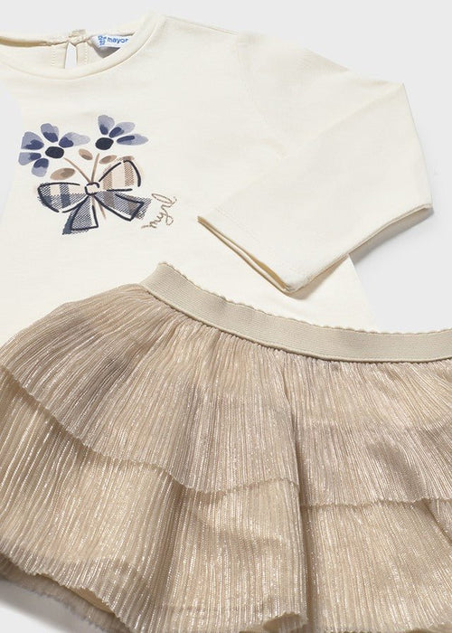Baby Girl 3 - Piece Skirt Set with Cardigan