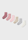 Baby Girl 6 - Pack Soft Ribbed Socks