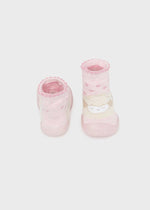 Baby Girl Anti - Slip Socks with Soles - Pink Lamb Design (Mayoral)