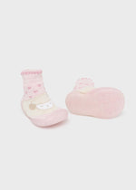 Baby Girl Anti - Slip Socks with Soles - Pink Lamb Design (Mayoral)