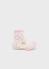 Baby Girl Anti - Slip Socks with Soles - Pink Lamb Design (Mayoral)