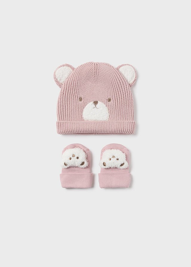 Baby Girl Bear Hat & Sock Set in Pink (Mayoral)