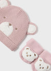 Baby Girl Bear Hat & Sock Set in Pink (Mayoral)