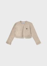 Baby Girl Beige Knit Bolero Cardigan