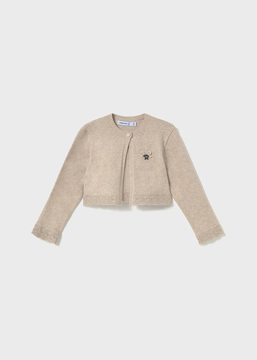 Baby Girl Beige Knit Bolero Cardigan