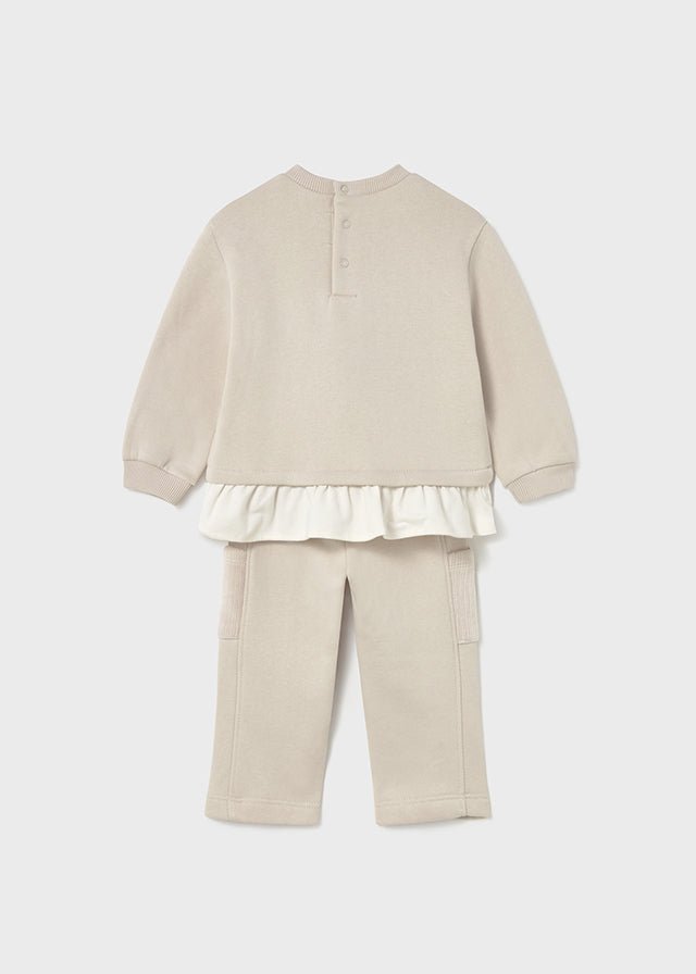 Baby Girl Beige Teddy Tracksuit