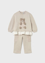 Baby Girl Beige Teddy Tracksuit