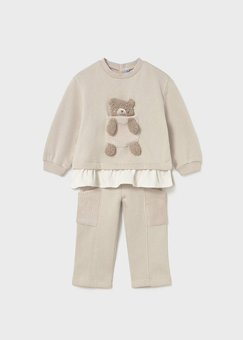 Baby Girl Beige Teddy Tracksuit