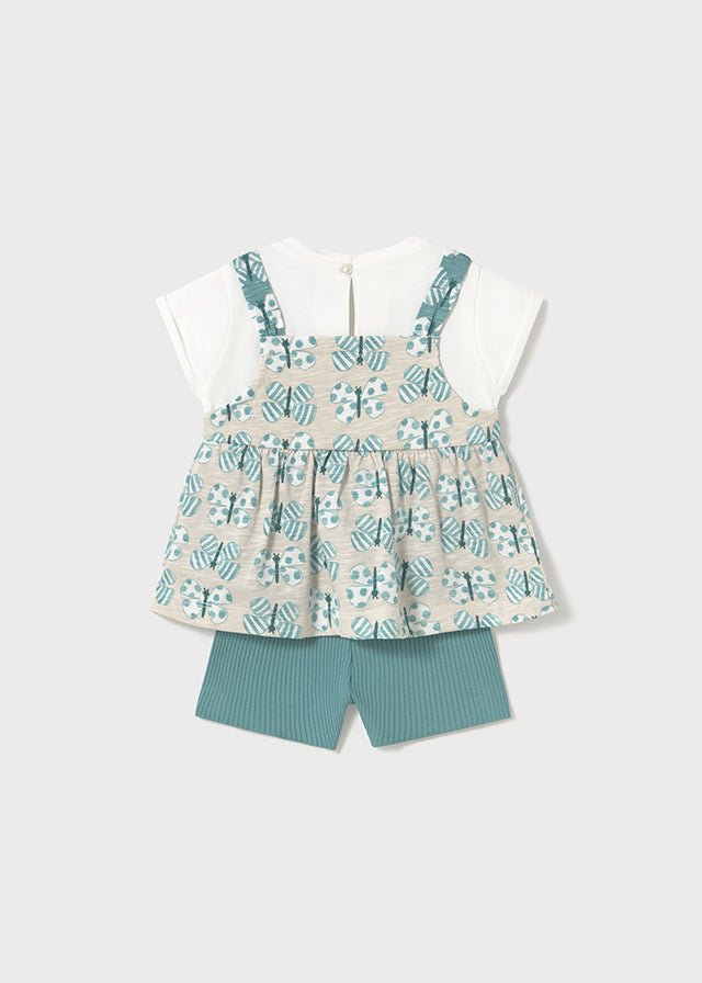 Baby Girl Biker Short Set with Loose Shirt