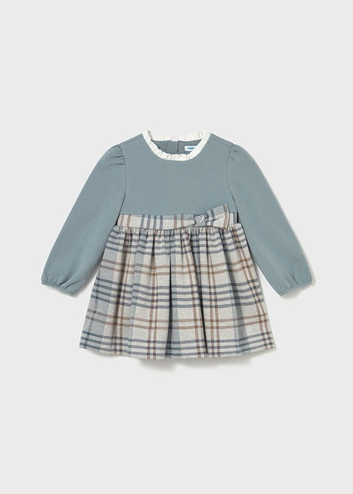 Baby Girl Blue & Beige Plaid Dress