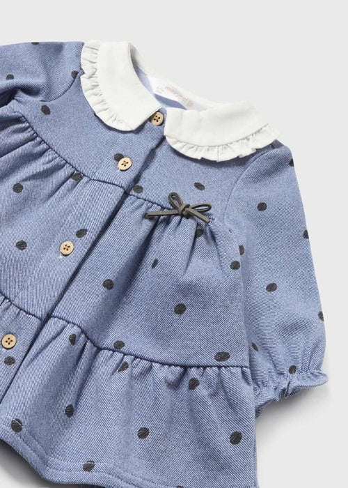 Baby Girl Blue Dress with Polka Dots & Collar (mayoral)