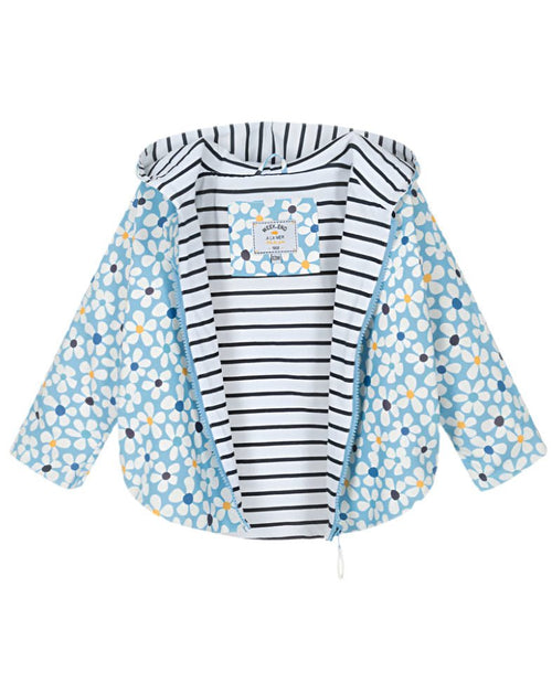 Baby Girl Blue Floral Hooded Rain Cape