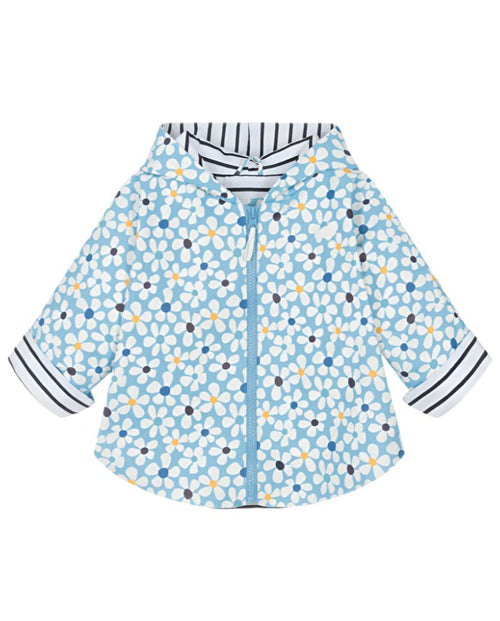 Baby Girl Blue Floral Hooded Rain Cape