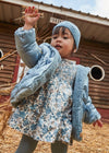 Baby Girl Blue Floral Velvet Dress