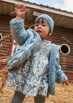 Baby Girl Blue Floral Velvet Dress