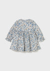 Baby Girl Blue Floral Velvet Dress