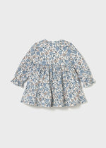 Baby Girl Blue Floral Velvet Dress