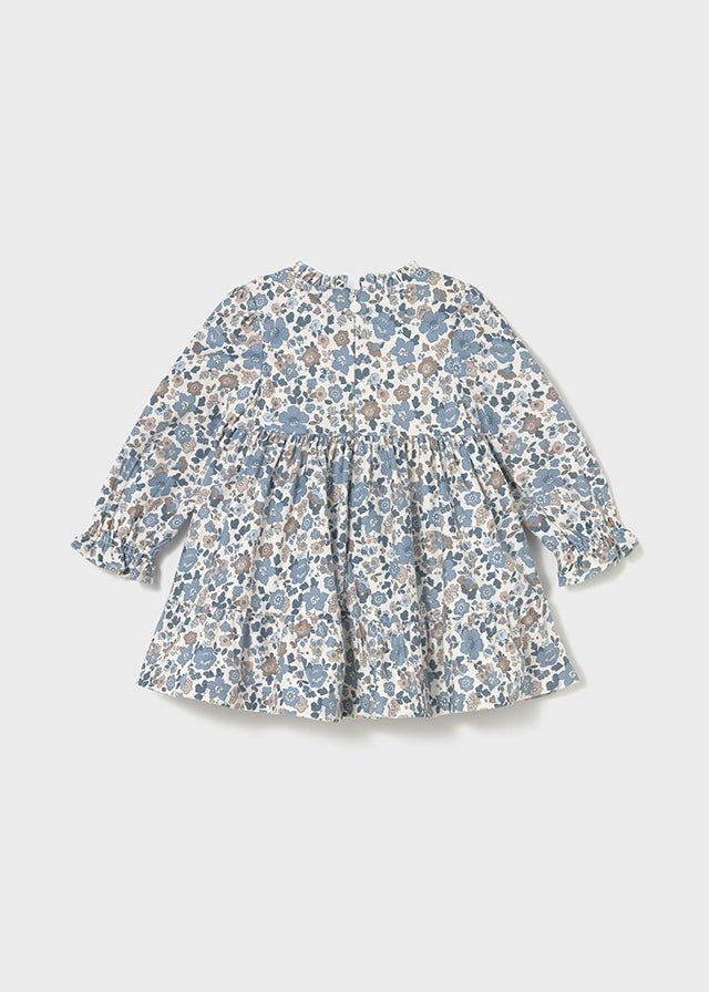 Baby Girl Blue Floral Velvet Dress