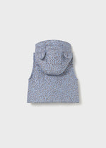 Baby Girl Blue Leopard Print 3 - Piece Vest Tracksuit Set