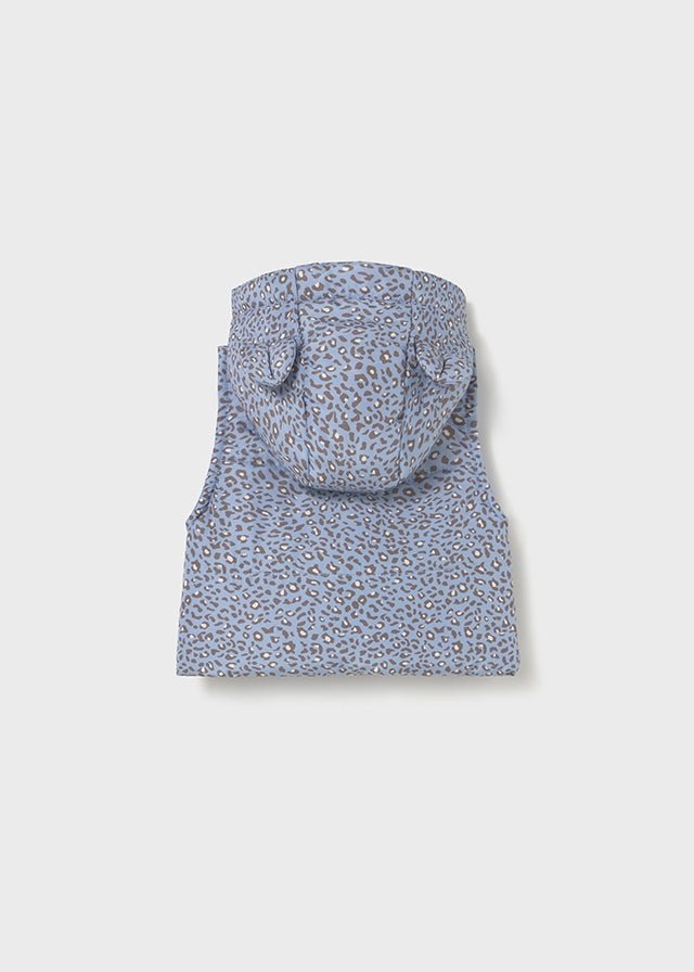 Baby Girl Blue Leopard Print 3 - Piece Vest Tracksuit Set