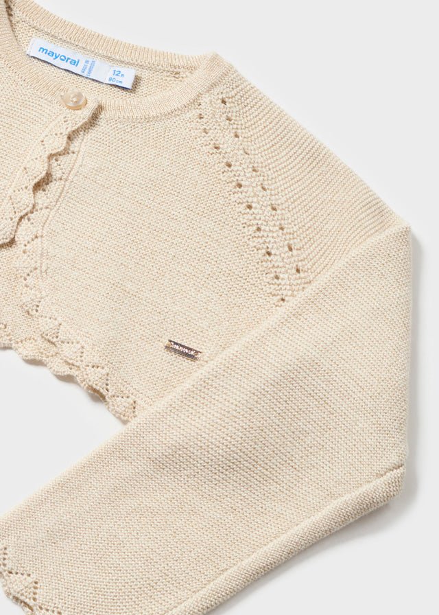 Baby Girl Bolero Cardigan Champagne